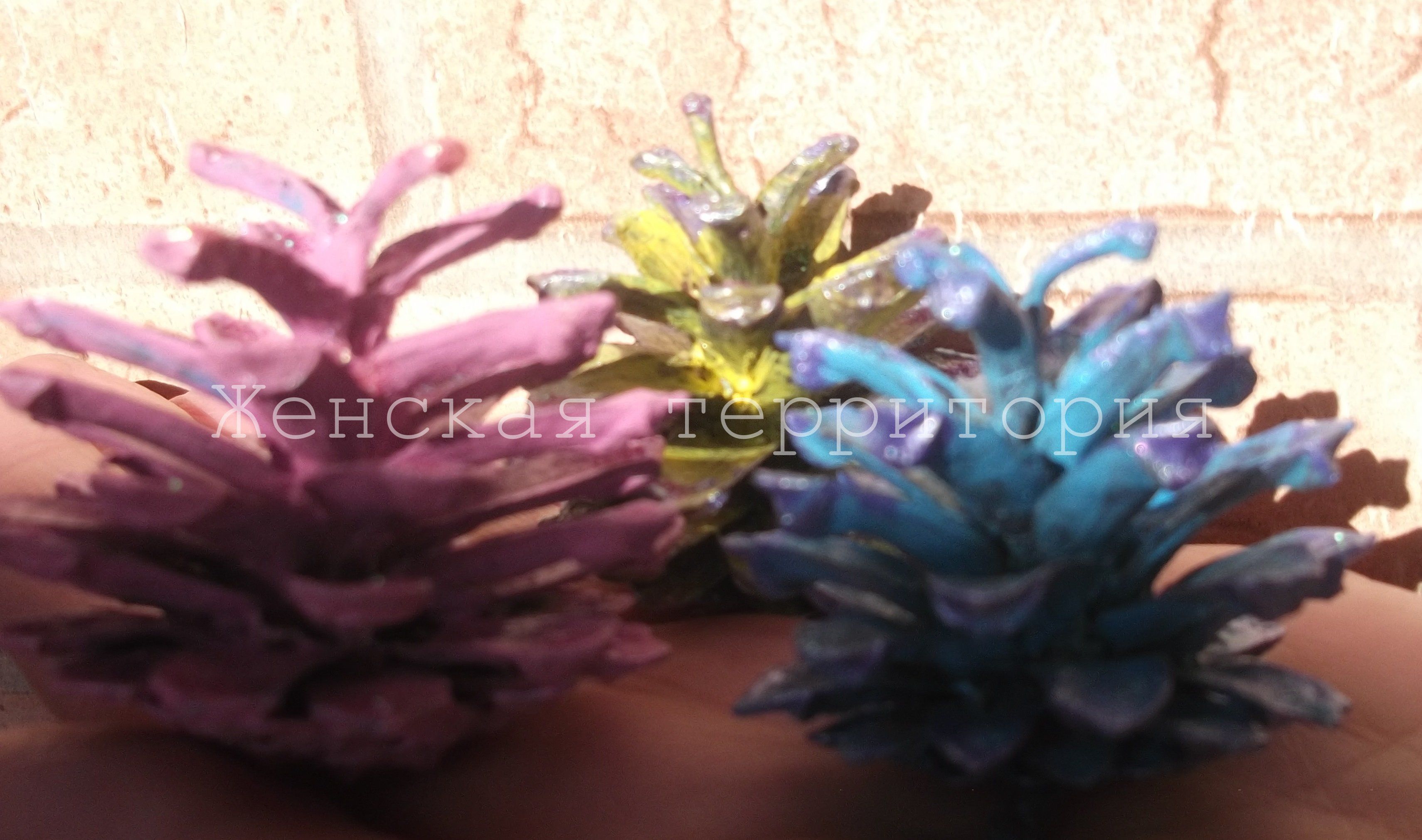 красим сосновые шишки